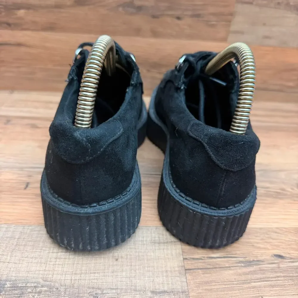 TUK Anarchic Platform Creepers Black Faux Suede Mens 6 Womens 8 Goth Punk